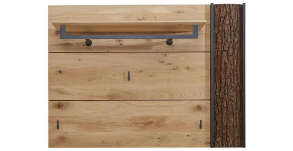 GARDEROBENPANEEL 118/87/35 cm - Eichefarben/Anthrazit, Natur, Holz/Metall (118/87/35cm) - Valnatura