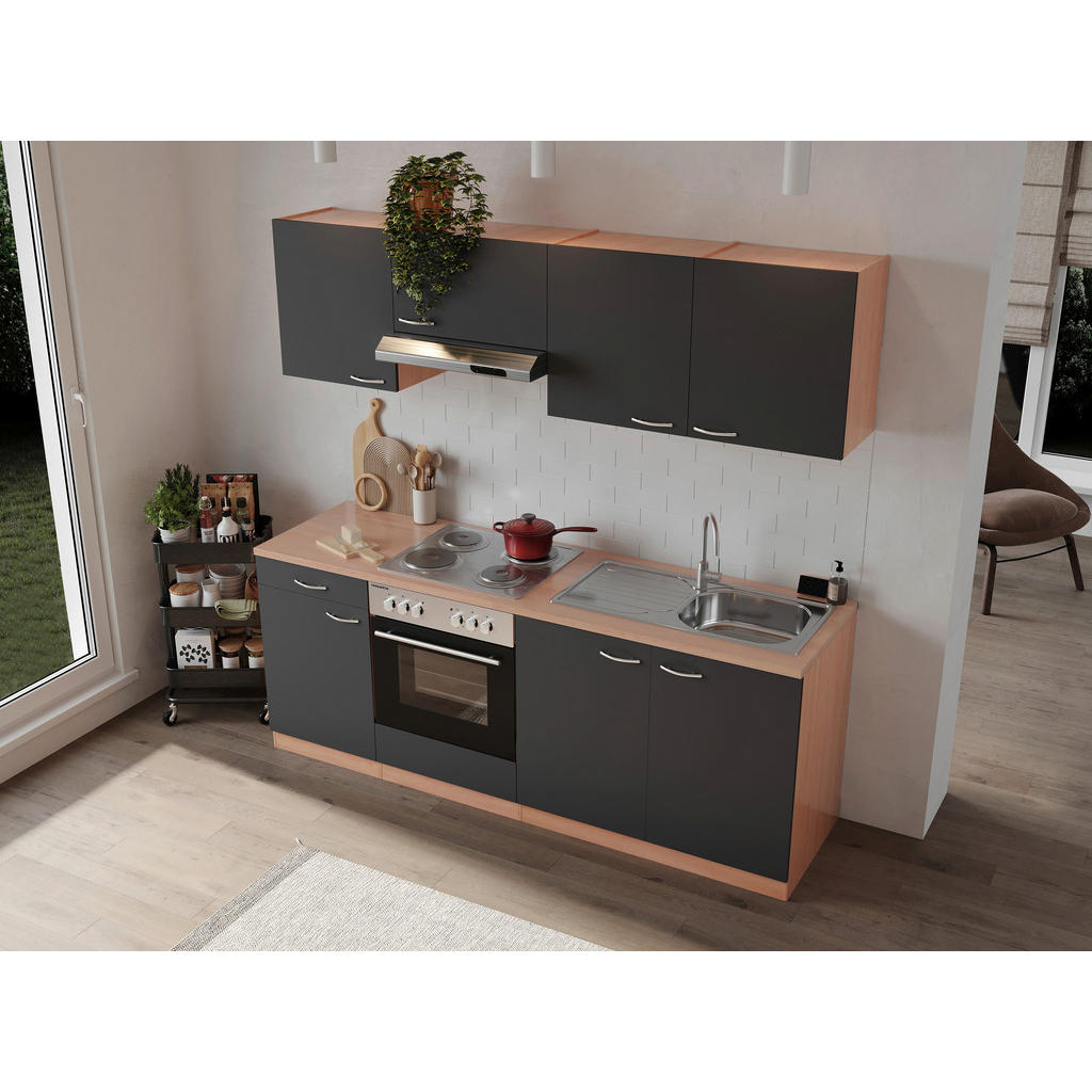 Thumbnail - Respekta Küchenblock Gerda, Grau, Kunststoff, 1 Schublade(n) Schubladen, seitenverkehrt montierbar, nur wie online abgeb...