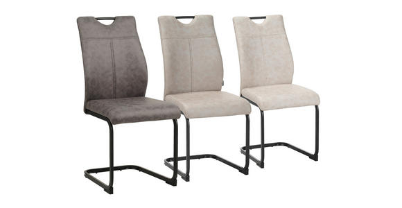 SCHWINGSTUHL  mit Griff Mikrofaser  - Schwarz/Grau, Design, Textil/Metall (43/97/57cm) - Xora