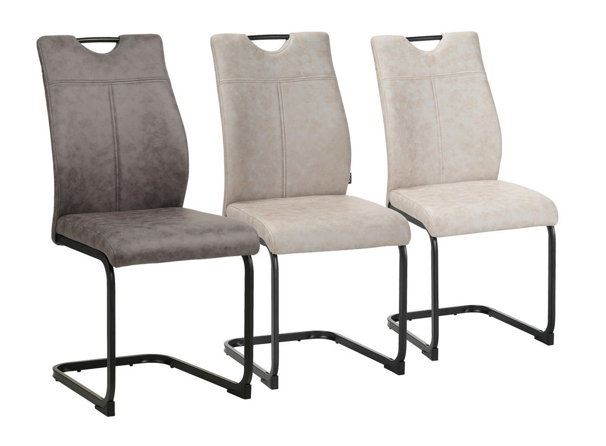 SCHWINGSTUHL  mit Griff Mikrofaser  - Schwarz/Grau, Design, Textil/Metall (43/97/57cm) - Xora