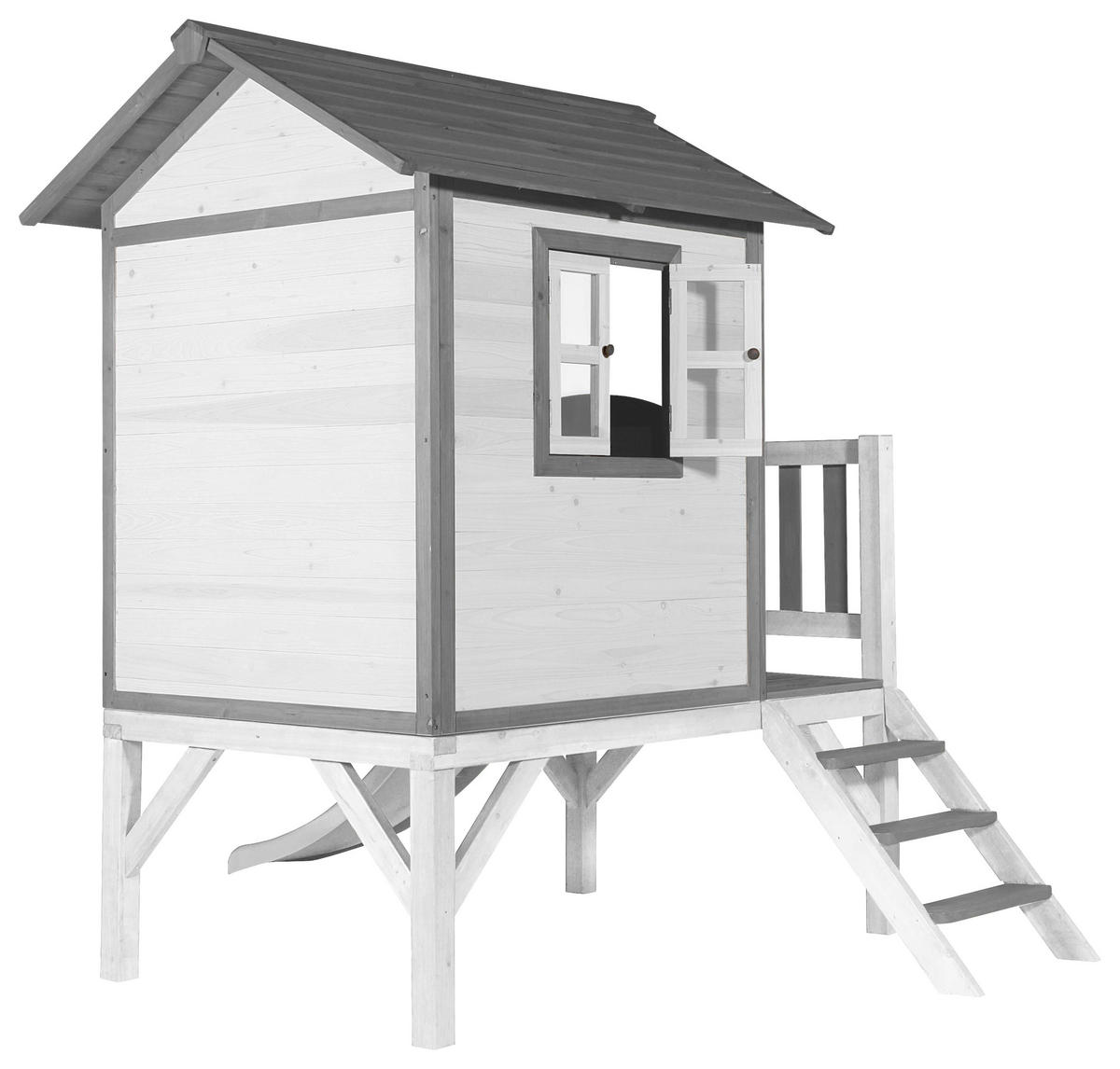 SPIELHAUS 240/189/167 cm  - Weiss/Grau, Konventionell, Holz/Kunststoff (240/189/167cm)