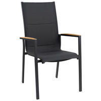 STAPELSTUHL in Holz, Metall, Textil Anthrazit  - Anthrazit/Schwarz, Basics, Holz/Textil (57/100/70cm) - Tierra Outdoor