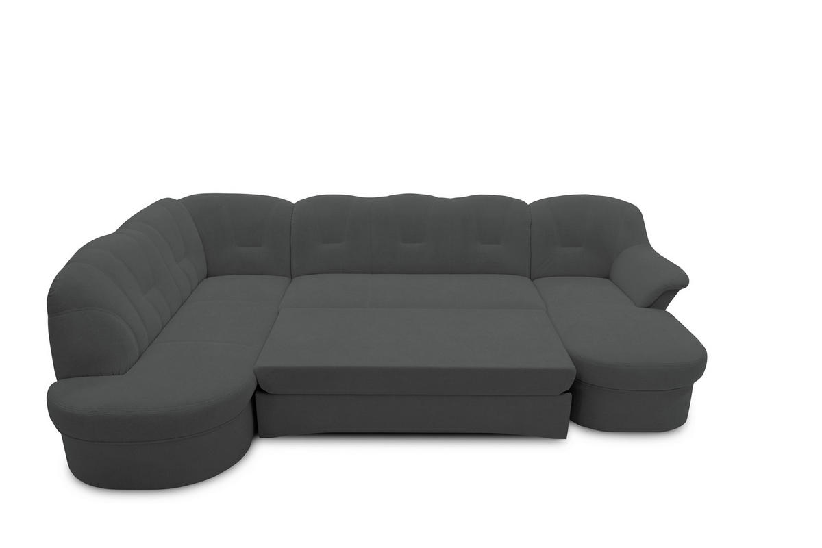 WOHNLANDSCHAFT FLORES FK Dunkelgrau Mikrofaser  - Dunkelgrau/Schwarz, KONVENTIONELL, Kunststoff/Textil (182/293/142cm) - MID.YOU
