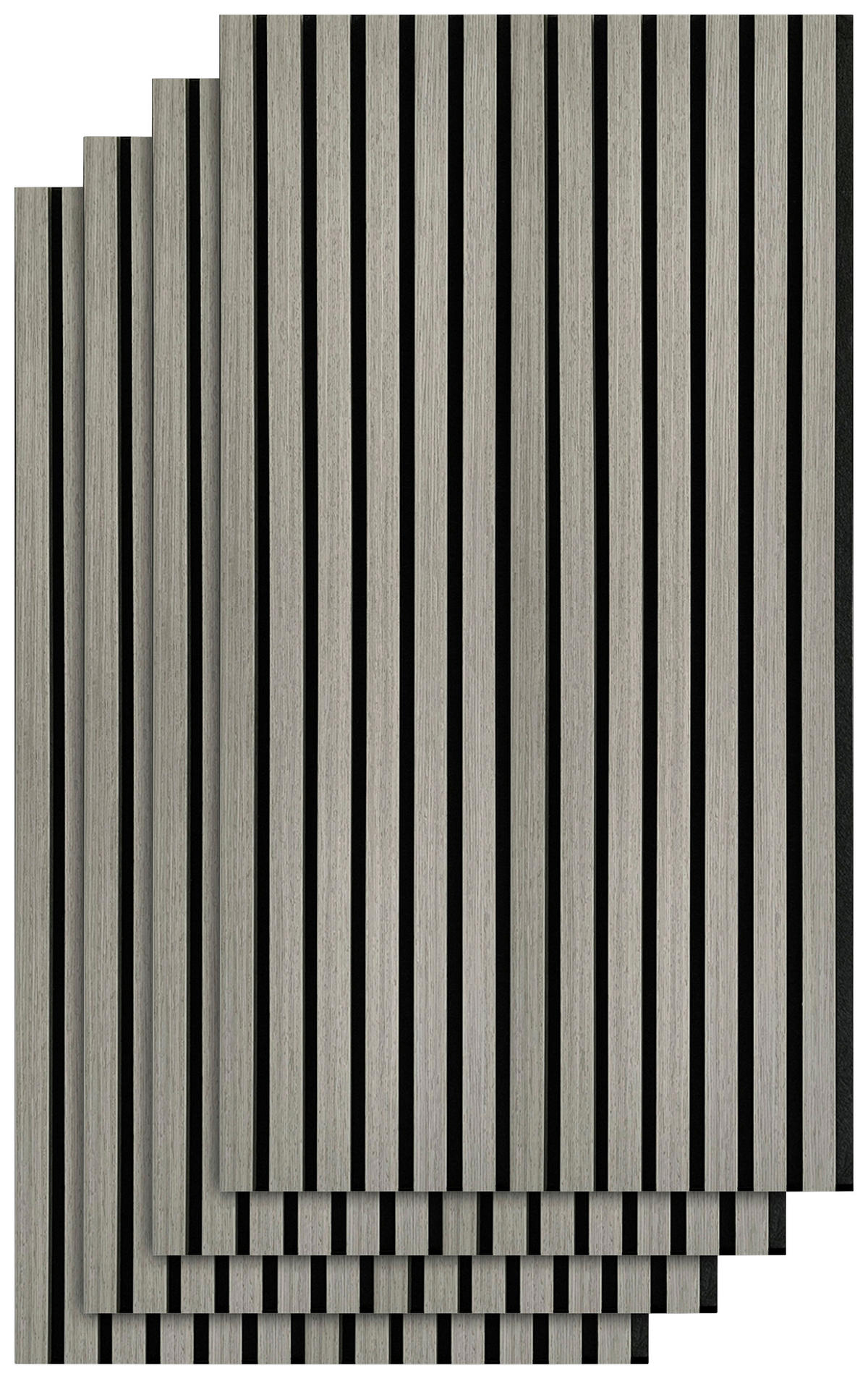 PANNEAU ACOUSTIQUE Echtholz 4 Stück  - Graubraun, Konventionell, Holz/Kunststoff (52/104/2,2cm)