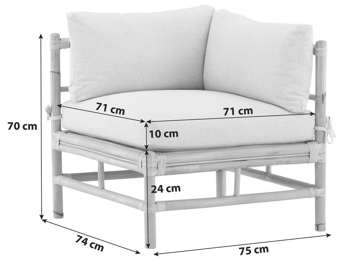 LOUNGEECKTEIL - Hellbraun, KONVENTIONELL, Holz/Textil (75/70/74cm) - Gardenson
