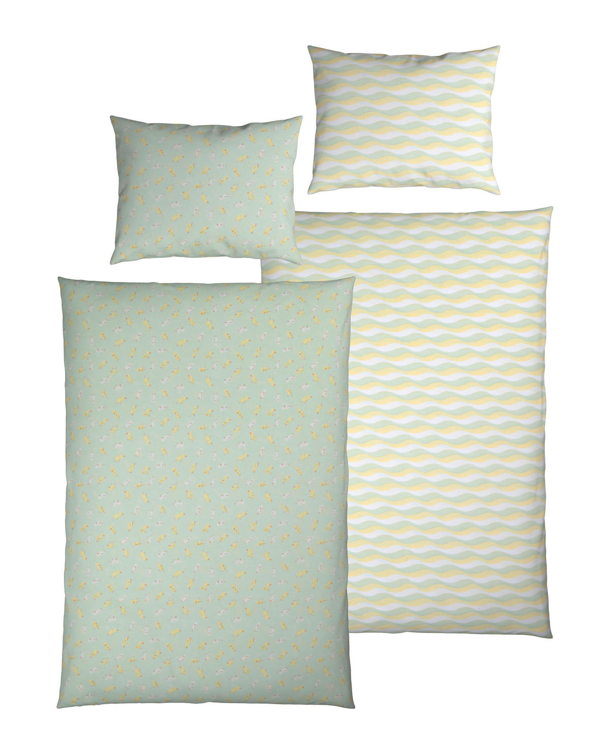 BABYBETTWÄSCHE Webstoff 100/135 cm  - Gelb/Grün, Basics, Textil (100/135cm) - Patinio