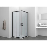 DUSCHKABINE 78,5-90/190/78,5-90 cm  in Schwarz  - Schwarz, KONVENTIONELL, Glas/Metall (78,5-90/190/78,5-90cm) - Sanotechnik