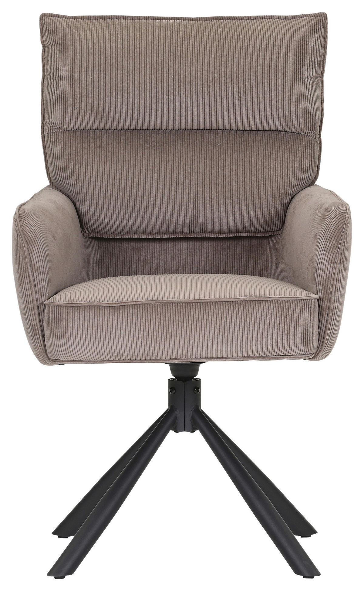 ARMLEHNSTUHL  Stoffauswahl, Sitzfläche 360° drehbar, automatische Rückholfunktion Cord  - Schwarz/Braun, Design, Textil/Metall (60/95/62cm) - Novel