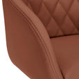 ARMLEHNSTUHL  Typenauswahl, Sitzfläche 360° drehbar, automatische Rückholfunktion  Echtleder  - Cognac/Schwarz, Design, Leder/Metall (60/83/65cm) - Landscape