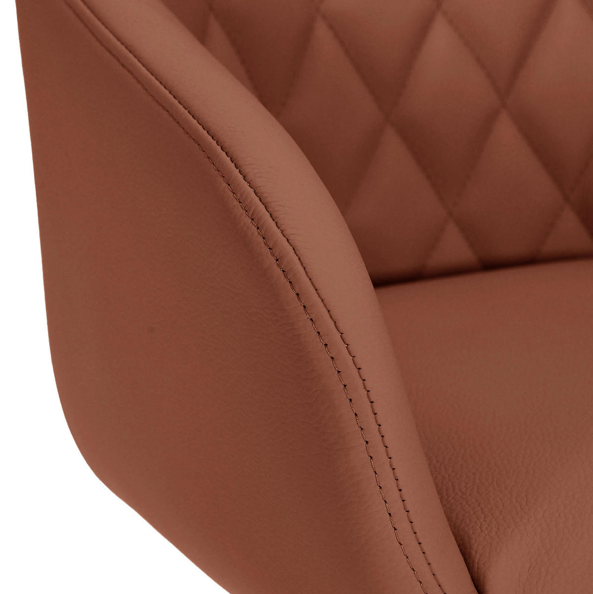 ARMLEHNSTUHL  in Echtleder pigmentiert  - Cognac/Schwarz, Design, Leder/Metall (60/83/65cm) - Landscape