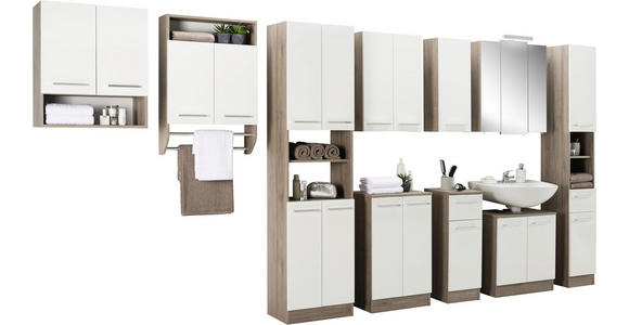 HÄNGESCHRANK 60/70/33 cm  - Chromfarben/Eiche San Remo, Design, Holzwerkstoff (60/70/33cm) - Xora