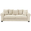SCHLAFSOFA Cord Creme  - Creme/Schwarz, KONVENTIONELL, Kunststoff/Textil (250/95/125cm) - Hom`in