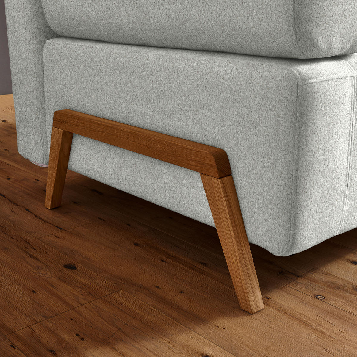 SCHLAFSOFA Teddystoff Silberfarben  - Silberfarben/Naturfarben, Design, Holz/Textil (211/88/102cm) - Niels Andersson