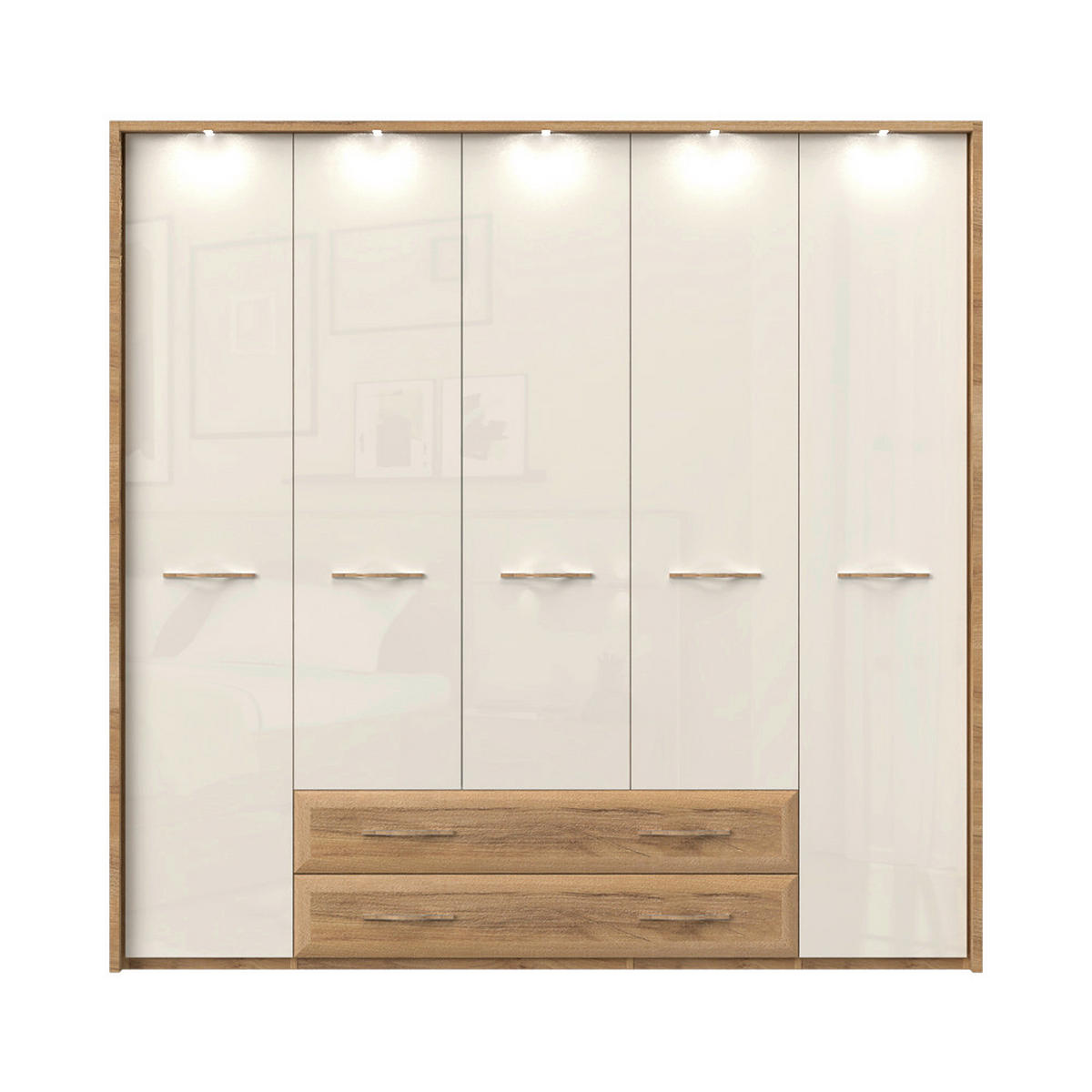 ORMAR SA KLASIČNIM VRATIMA bež  232/227/60 cm  - bež, Dizajnerski, metal/pločasti materijal (232/227/60cm)