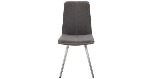 STUHL in Metall, Textil Braun, Taupe, Edelstahlfarben - Taupe/Edelstahlfarben, Design, Textil/Metall (45/92/63cm) - Voleo