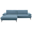 ECKSOFA Blau Webstoff  - Blau/Schwarz, Design, Textil/Metall (184/284cm) - Dieter Knoll