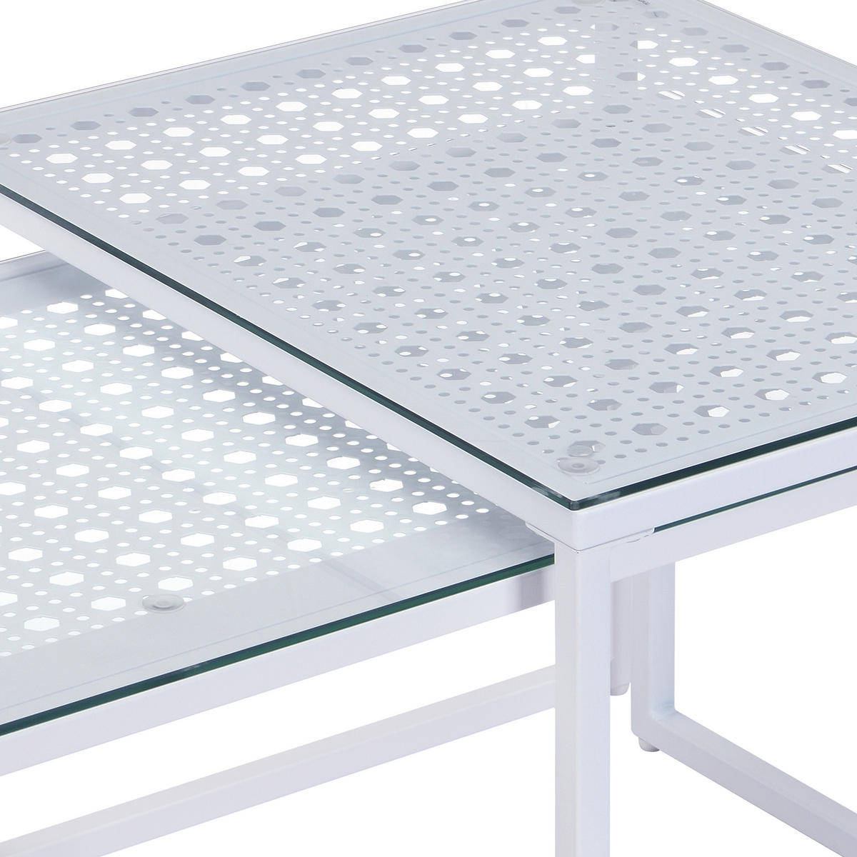 SATZTISCH in Glas 100/40/35 cm  - Weiß, Design, Glas/Metall (100/40/35cm) - MID.YOU