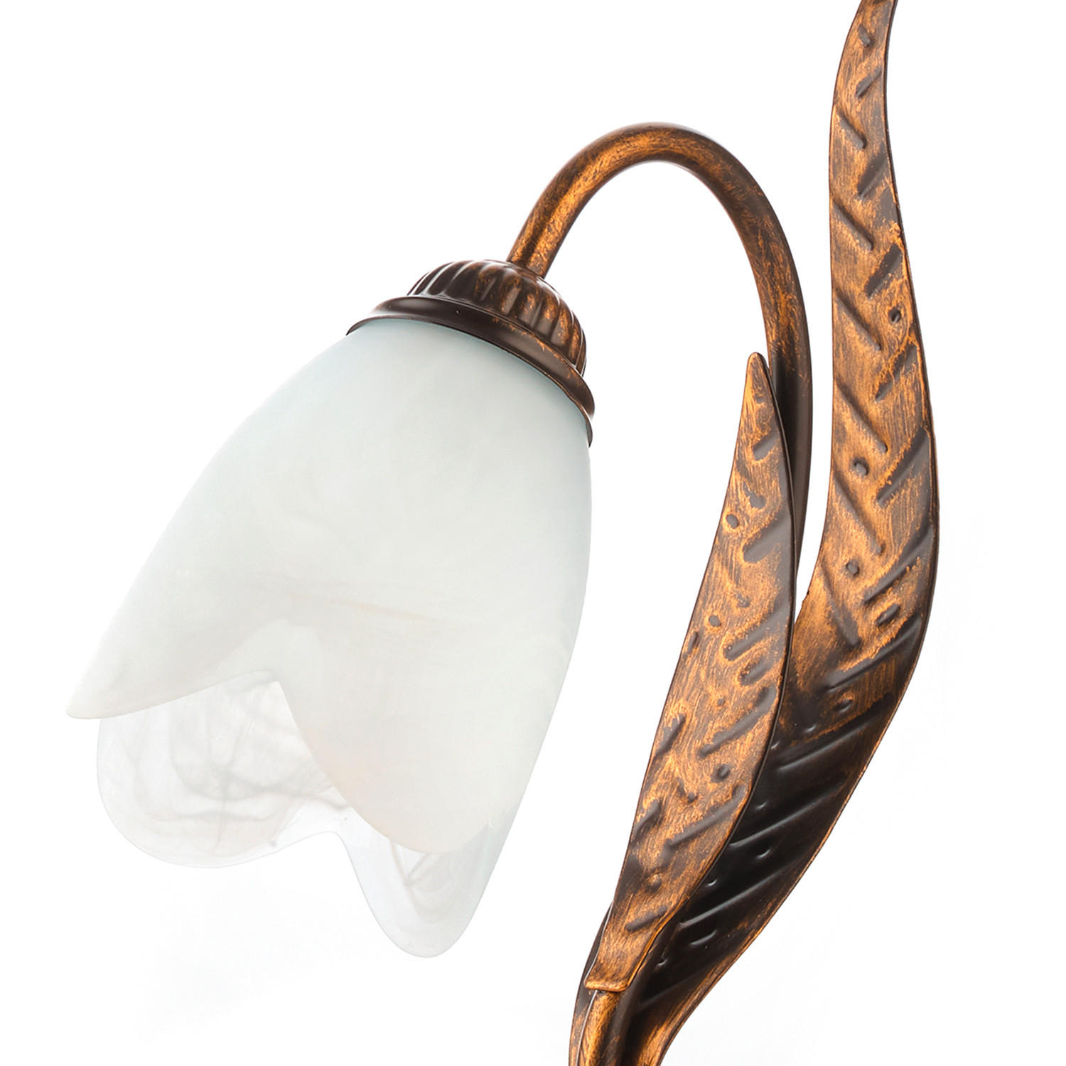 TISCHLEUCHTE 25/38 cm   - Bronzefarben, KONVENTIONELL, Glas/Metall (25/38cm)