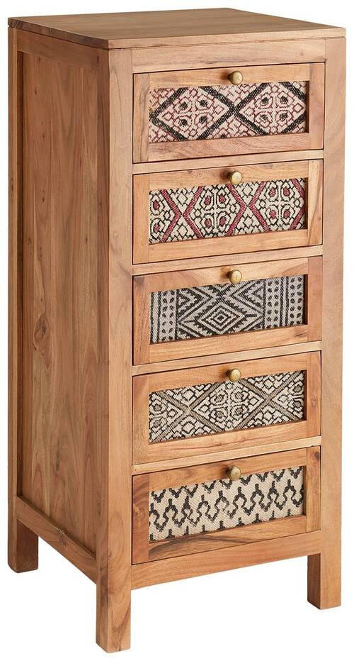 HIGHBOARD  in 45/100/42 cm  - Messingfarben/Akaziefarben, LIFESTYLE, Holz/Textil (45/100/42cm) - Livetastic