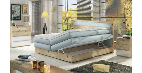 BOXSPRINGBETT 180/200 cm in Anthrazit, Eichefarben - Eichefarben/Anthrazit, Natur, Holz/Holzwerkstoff (180/200cm) - Valnatura