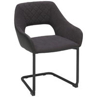 SZÁNKÓTALPAS SZÉK textil, fém antracit, fekete  - fekete/antracit, Design, textil/fém (59,5/83/59cm) - Carryhome