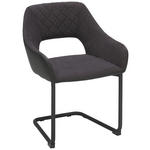 SCHWINGSTUHL  in Eisen Webstoff  - Anthrazit/Schwarz, Design, Textil/Metall (59,5/83/59cm) - Carryhome
