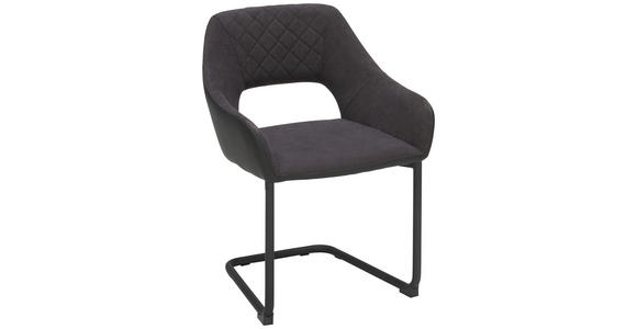 SCHWINGSTUHL  , inklusive Armlehnen  , Webstoff  ,  - Anthrazit/Schwarz, Design, Textil/Metall (59,5/83/59cm) - Carryhome