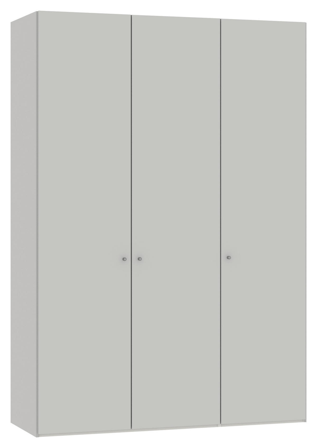 DREHTÜRENSCHRANK in Hellgrau  - Silberfarben/Hellgrau, Design, Holzwerkstoff/Metall (152/220/59cm) - Jutzler