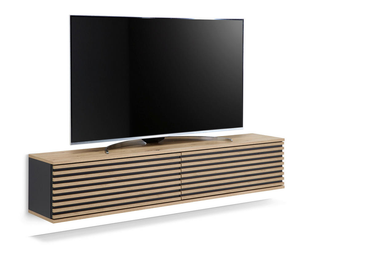 LOWBOARD  in 180/30/30 cm  - Schwarz/Eiche Artisan, Design, Holzwerkstoff/Kunststoff (180/30/30cm) - Boxxx