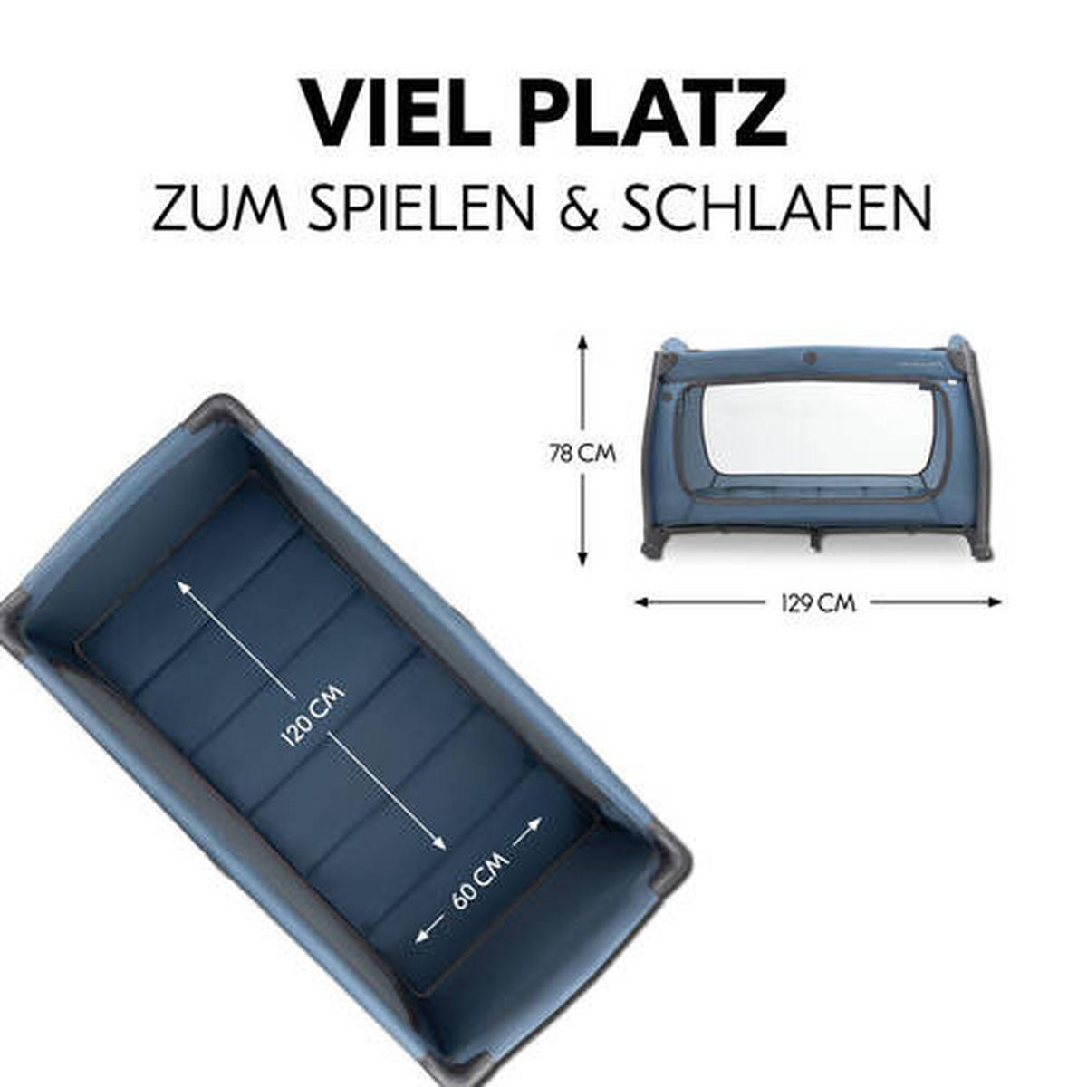 REISEBETT Play N Relax Center Blau  - Blau, Basics, Kunststoff/Textil (79/78/129cm) - Hauck