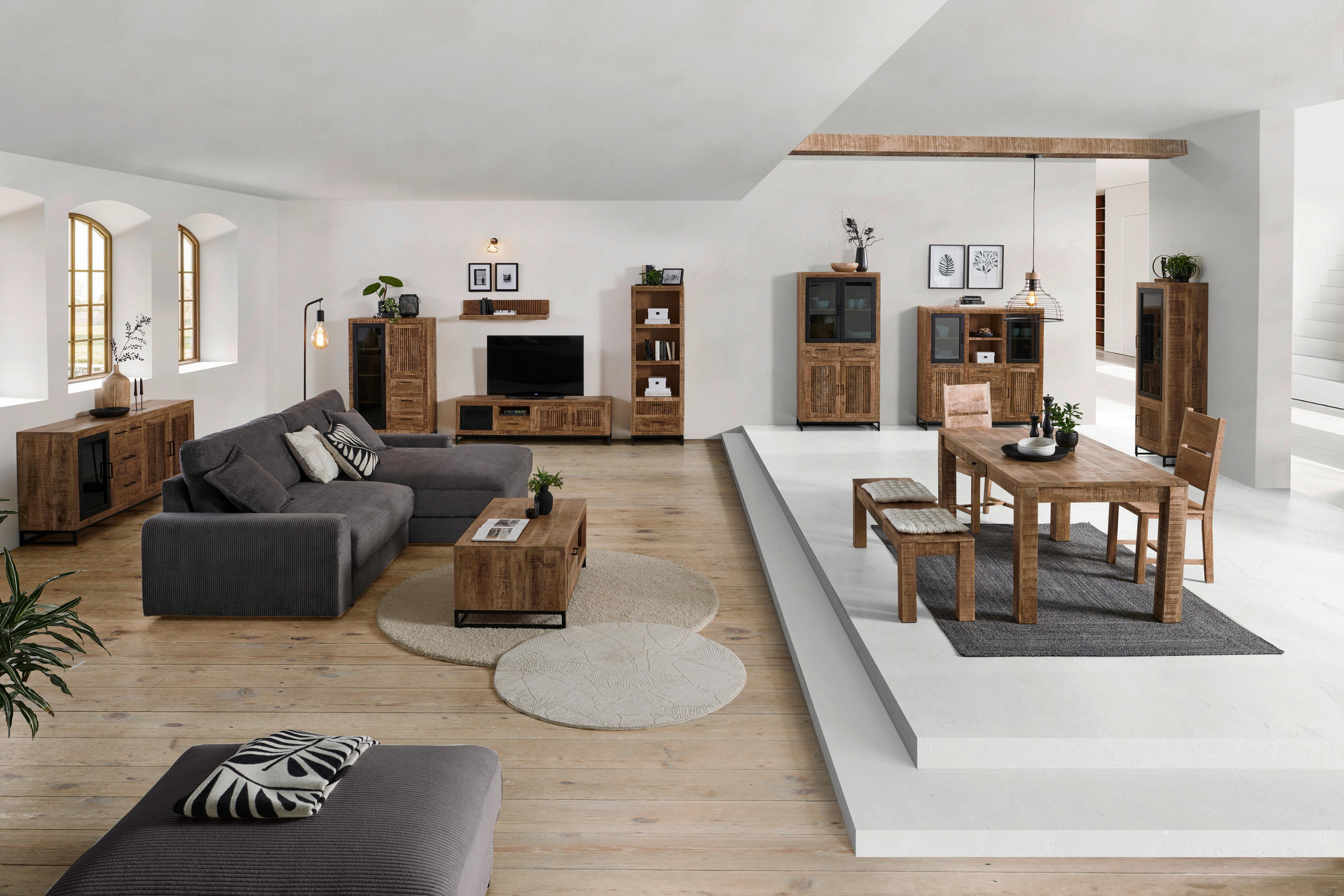 VITRINSKÅP naturfärgad, ljusbrun  90/180/40 cm  - ljusbrun/svart, Design, metall/trä (90/180/40cm) - Carryhome