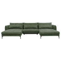 WOHNLANDSCHAFT LAGACY U in Flachgewebe Grün  - Schwarz/Grün, Design, Textil/Metall (193/368/193cm) - MID.YOU