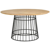JEDÁLENSKÝ STÔL, mangové drevo, prírodná farba, 140/76/140 cm - čierna/prírodná farba, Modern, kov/drevo (140/76/140cm) - Livetastic