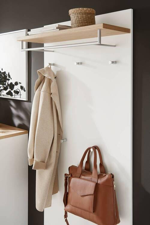 GARDEROBE 3-teilig  in 205/195/31 cm  - Eichefarben/Silberfarben, Design, Holz/Holzwerkstoff (205/195/31cm) - Dieter Knoll