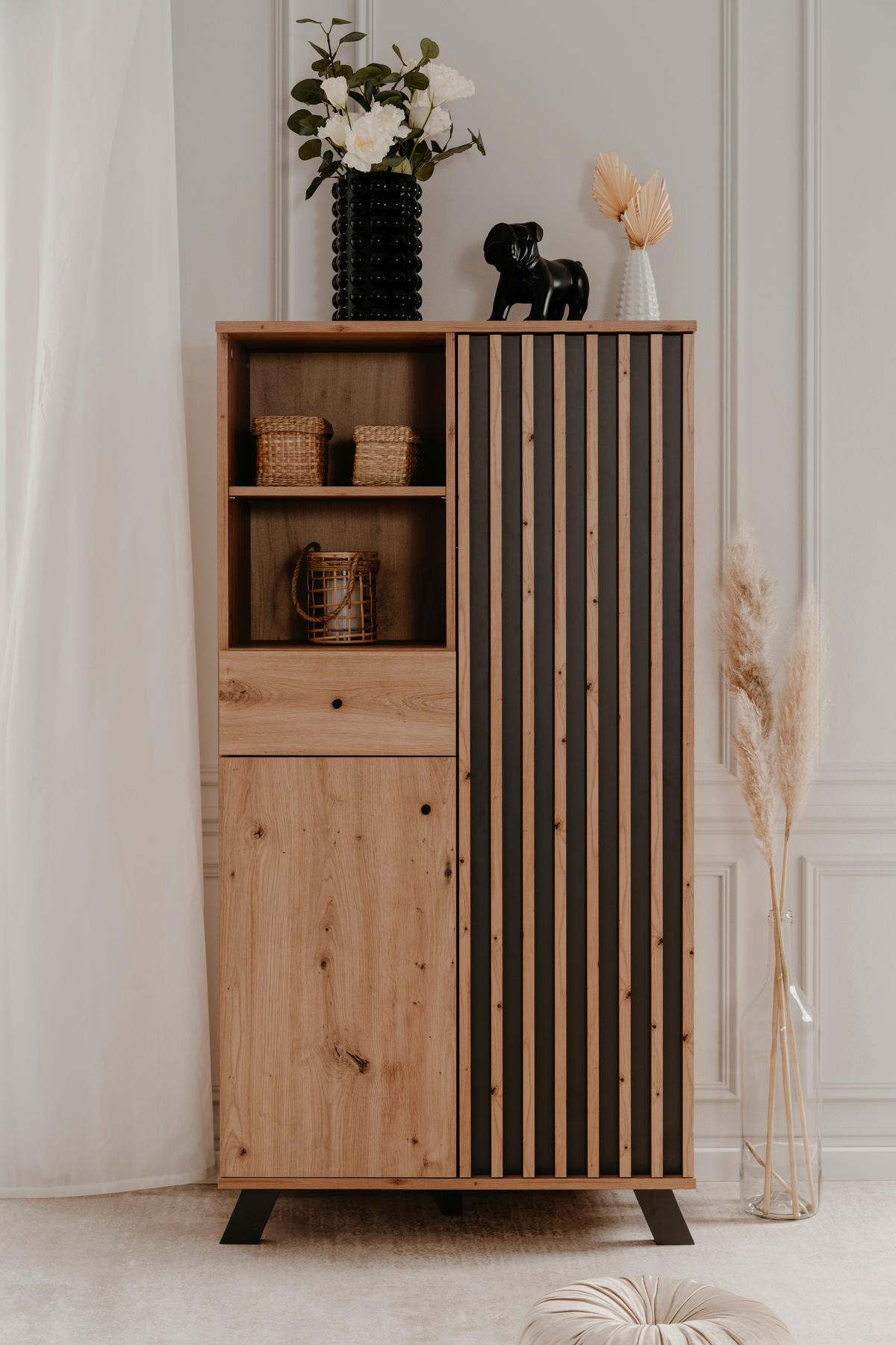 Einlegeböden, Eiche online ➤ Artisan Füße HIGHBOARD nur Anthrazit, jetzt