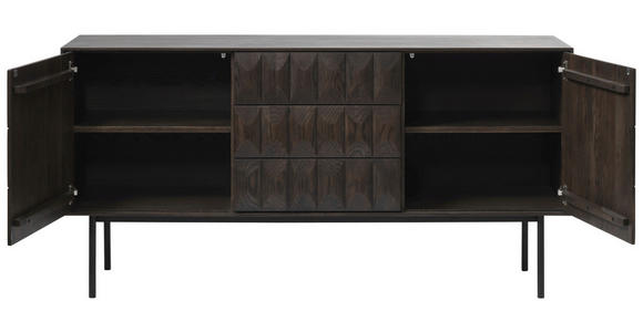 SIDEBOARD 160/79/45 cm  - Dunkelbraun/Schwarz, Trend, Holzwerkstoff/Metall (160/79/45cm) - Novel