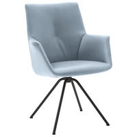 ARMLEHNSTUHL Stahl Echtleder pigmentiert  - Schwarz/Grau, Design, Leder/Metall (65/91/63cm) - Dieter Knoll