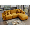 ECKSOFA in Samt Gelb  - Chromfarben/Gelb, KONVENTIONELL, Kunststoff/Textil (293/195cm) - Carryhome