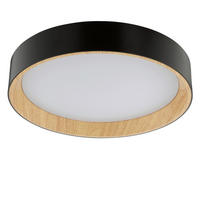 LED PLAFONJERA - boja bukve/crna, Osnovno, metal/plastika (39/7,7cm)
