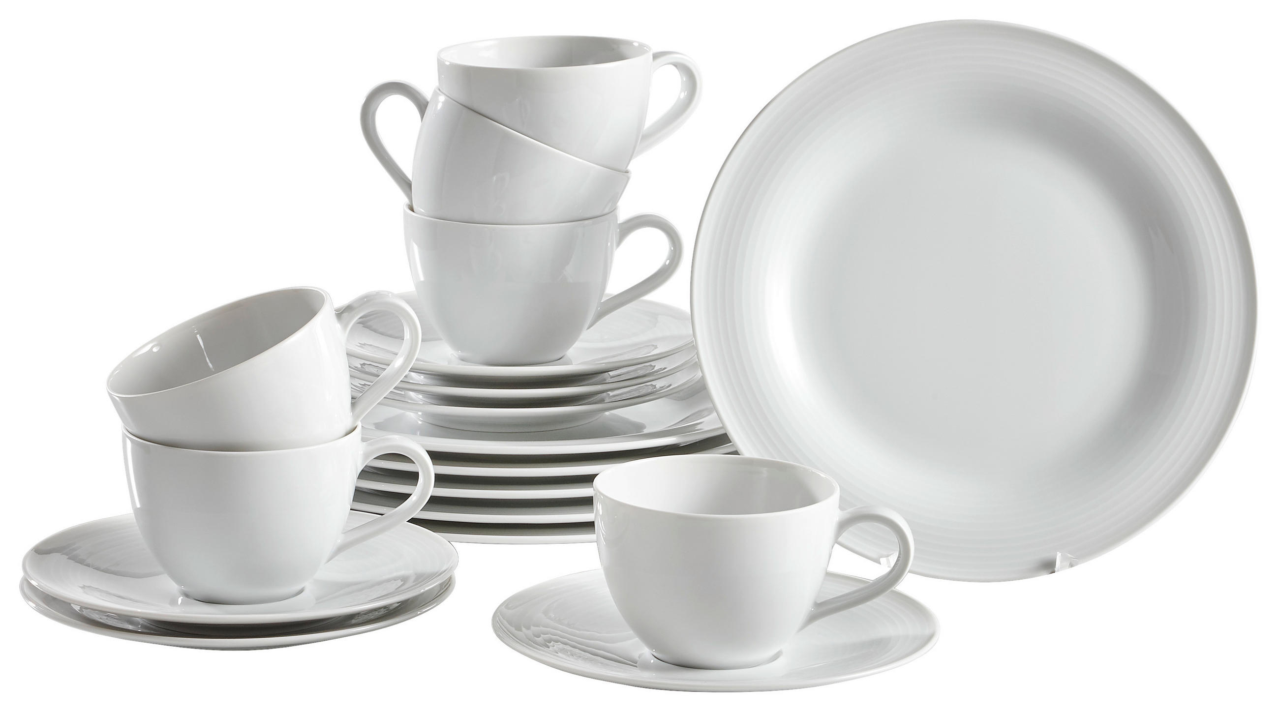 KAFFEESERVICE Weiß 18-teilig Beat  - Weiß, Basics, Keramik (43/24/18,1cm) - Seltmann Weiden