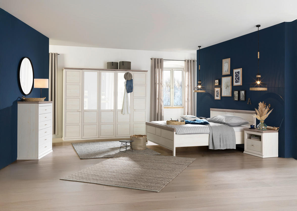 BETT 180/200 cm  in Grau, Weiß  - Weiß/Grau, LIFESTYLE (180/200cm) - Hom`in