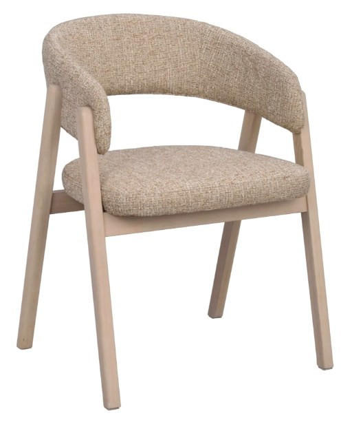 STOL MED ARMSTÖD     - beige/ek Bianco, Klassisk, trä/textil (59/79/57cm) - Rowico