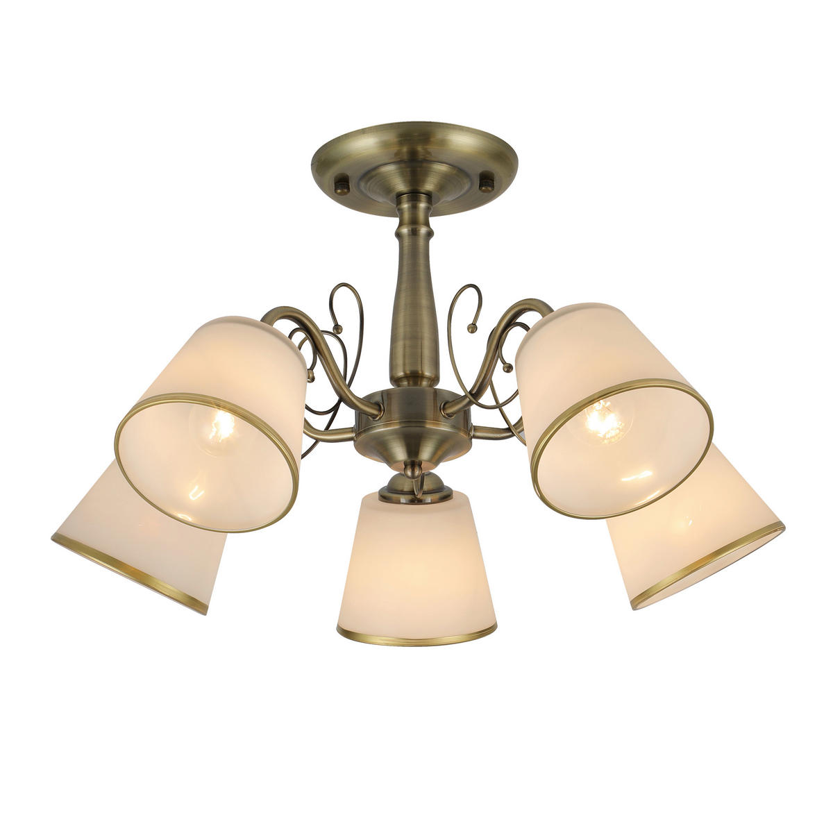 DECKENLEUCHTE Losanna 54/54/30 cm   - Weiß/Bronzefarben, KONVENTIONELL, Metall (54/54/30cm)