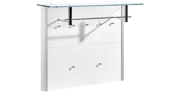 GARDEROBENPANEEL in 96/78/33 cm - Weiß Hochglanz/Alufarben, Design, Glas/Holzwerkstoff (96/78/33cm) - Moderano