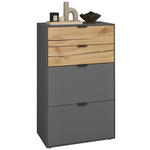 SCHUHSCHRANK 61,9/104,7/37,1 cm  - Eichefarben/Graphitfarben, Design, Holz/Holzwerkstoff (61,9/104,7/37,1cm) - Dieter Knoll