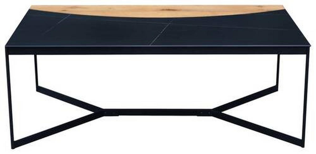 TABLE BASSE in Holz, Metall, Keramik  - noir/couleur écru, Design, céramique/métal (110/40/65cm) - Livetastic