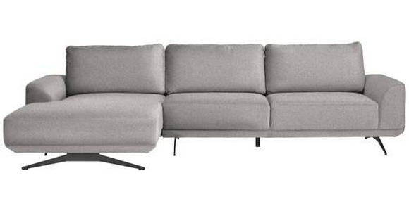 ECKSOFA in Webstoff Hellgrau  - Hellgrau/Schwarz, Design, Textil/Metall (172/320cm) - Valnatura