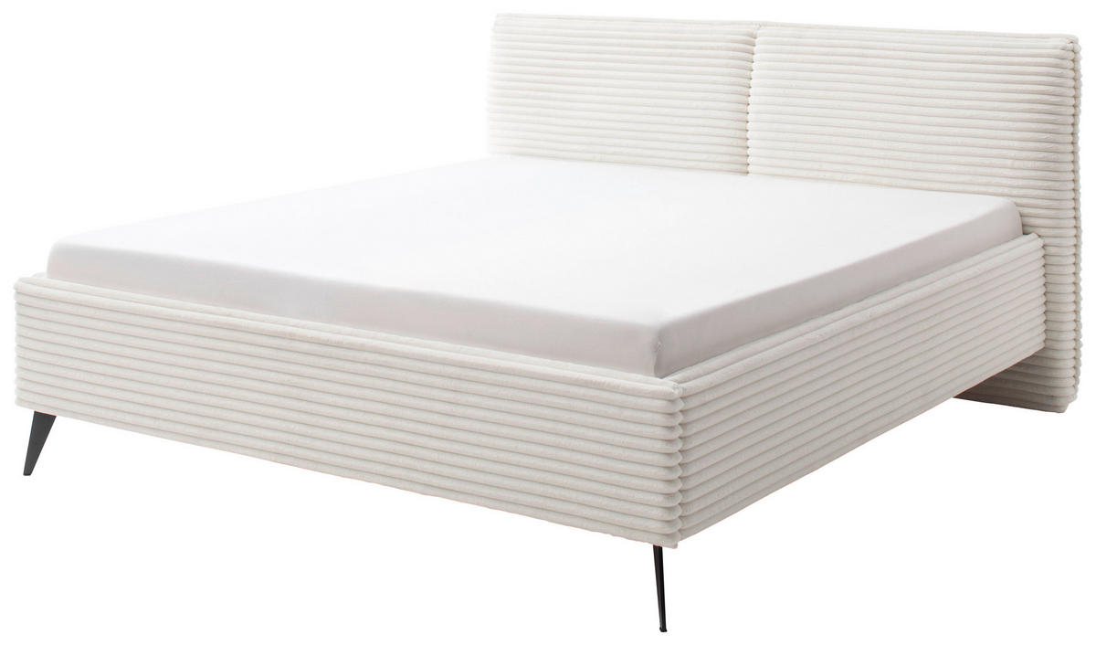 POLSTERBETT 180/200 cm  in Creme  - Creme/Schwarz, Trend, Textil/Metall (180/200cm) - MID.YOU