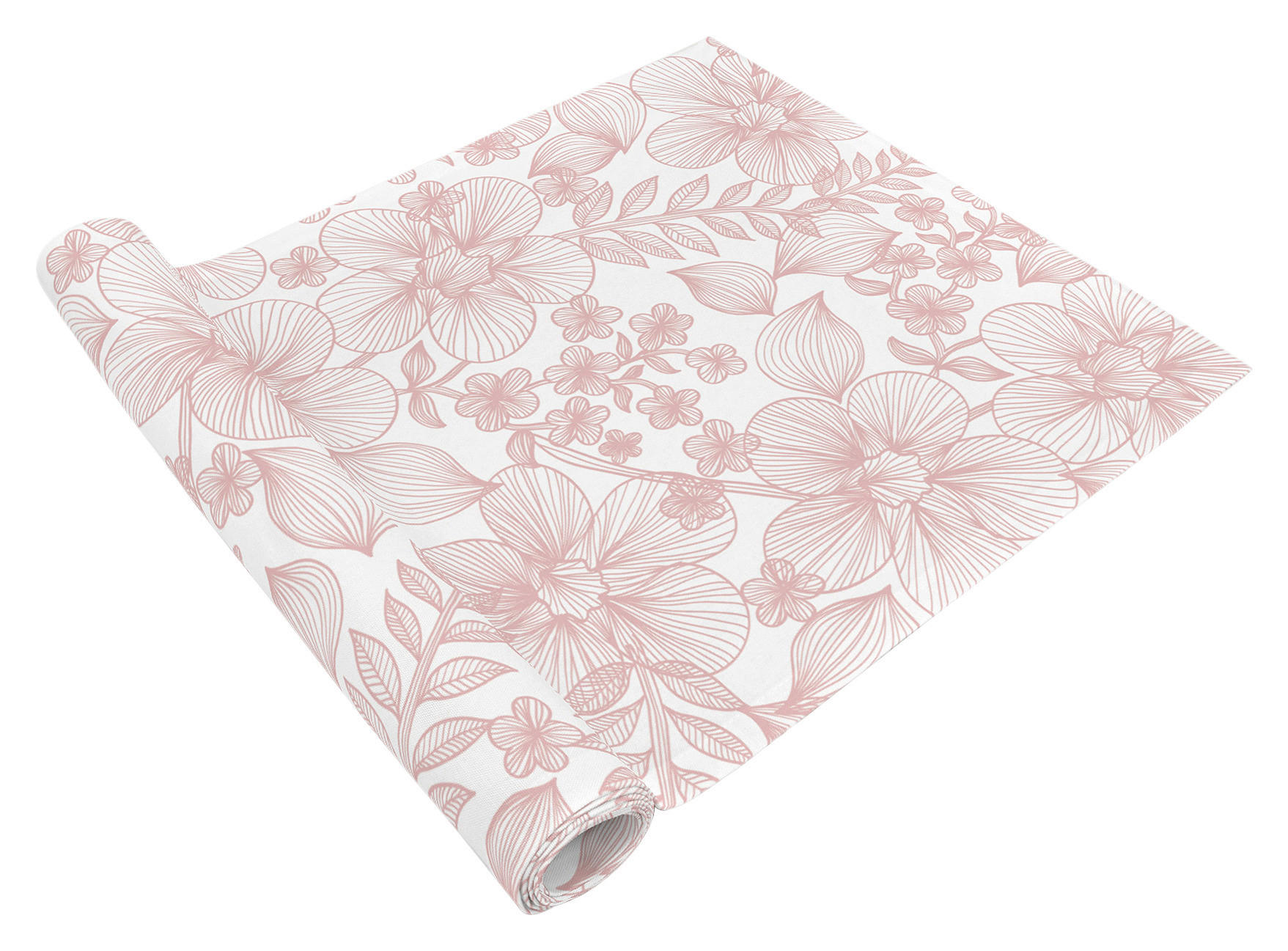 Tischläufer Lilly Altrosa mit Blumen-Motiv, 150x40 cm