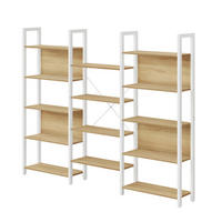 BÜCHERWAND Weiß, Eichefarben  - Eichefarben/Weiß, Trend, Holzwerkstoff/Metall (158/166/24cm) - Boxxx